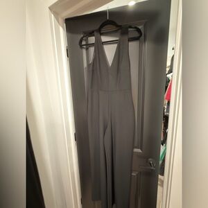 Abercrombie & Fitch Black Crepe Plunging V-Neck Jumpsuit